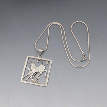 Bernard Hertz silver deer pendant